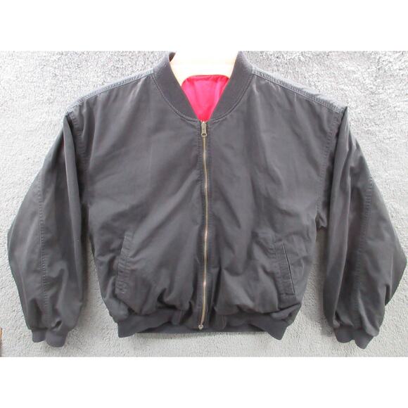 Vintage 90s Marlboro Black & Red Reversible Bomber Jacket Size XL